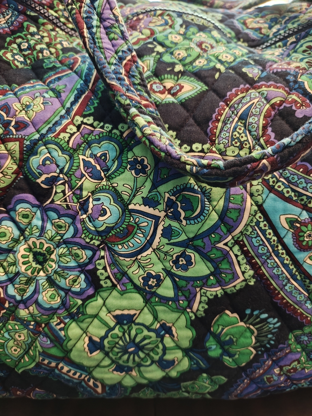 3 Piece Vera Bradley Blue Rhapsody Paisley Duffle Bags And Shoulder Bag - Picture 5 of 16